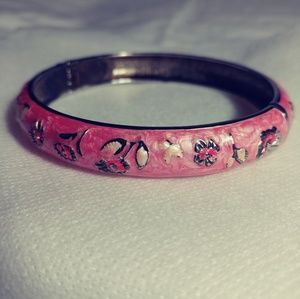 Pink Closineau floral enamel fashion bracelet